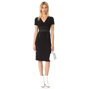 NWT Diane von Furstenberg DVF Rainbow Topstitched Sheath Dress 2 0 XS LBD